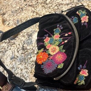 Lucky Brand Black Floral Shoulder Bag